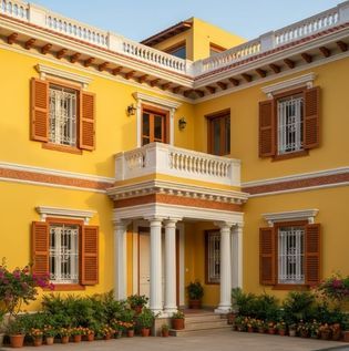 Yellow, Cinnamon and Oyster White Exterior