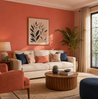 Cheerful Coral Wall Colour Combinations for Modern Spaces