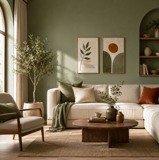 Fresh Green Wall Colour Combinations for Interiors