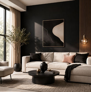 Modern Black Accent Wall Paint Combinations