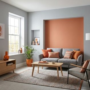 Grey and Orange Living Room Colour Scheme
