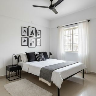 Modern Black and White Small Bedroom
