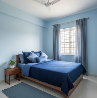 Monochromatic Colour Scheme for Small Bedroom