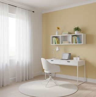 Yellow and White Study Room Combination