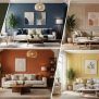 Warm Neutral Living Room with Beige and Ivory Wall Colours
