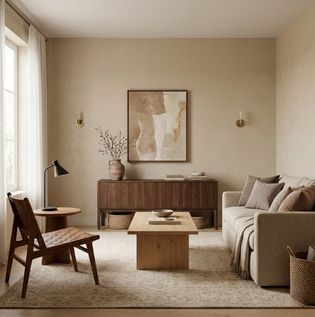 Beige and Taupe for Homes with Mixed Wood Finishes