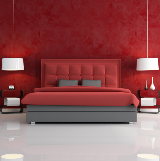 Red Textured Wall For Bedroom - Asian Paints