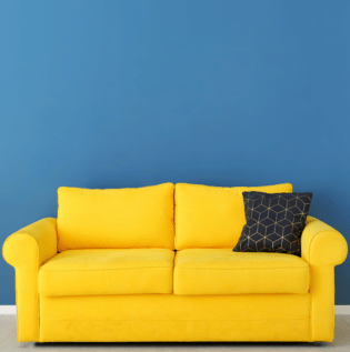 Blue with Golden Yellow Contrast Design - Asian Paints