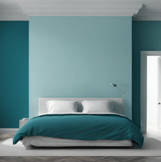 Blue with Teal Contrast Wall Design - Asian Paints