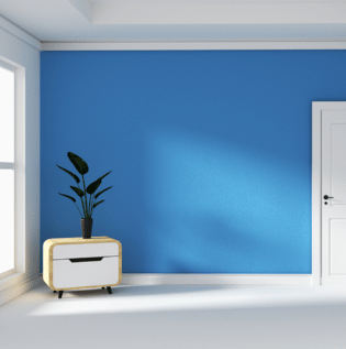 Blue with White Contrast Wall Design - Asian Paints