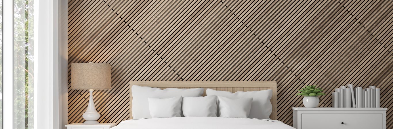 Striped Bedroom Wall Stencil - Asian Paints