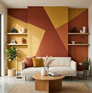 Colour Blocking Wall Paint Design for Modern Interiors