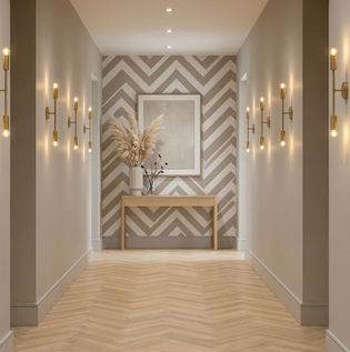 Creative Corridor Wall Paint Designs Using Masking Tape