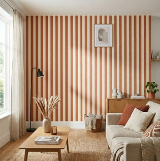 Striped Wall Paint Design for Living Room Interiors