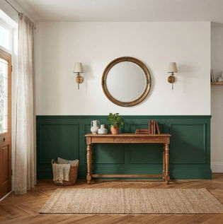 Wainscot Style Wall Paint Design for Entryway