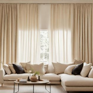 Curtains with Cream Coloured Walls - Asian Paints