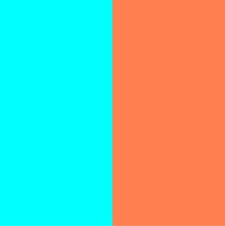 Cyan and Coral Wall Colour Combination - Asian Paints