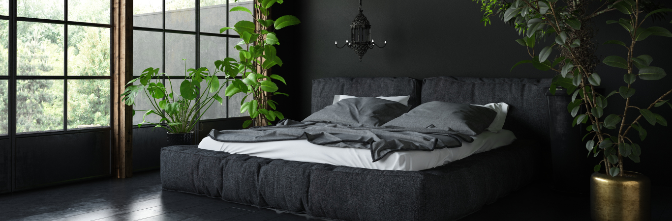 Black Coloured Bedroom - Asian Paints