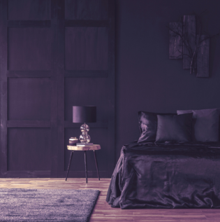 Purple Coloured Bedroom - Asian Paints