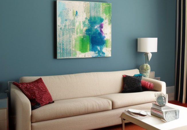 Emulsion paint finish for the living room - Asian Paints