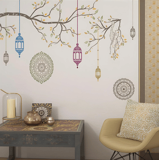 Diwali Wall Decor with Decals - Asian Paints