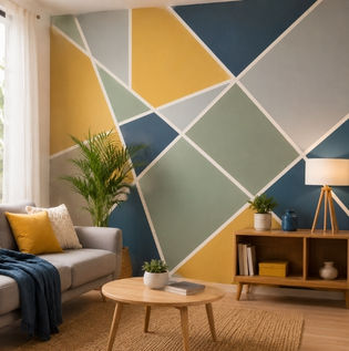 Geometric Pattern DIY Wall Paint Design