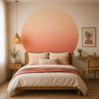 Accent Ombré Circle Wall Painting Design