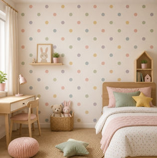 Classic Polka Dot Wall Painting Idea
