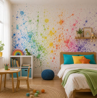 Rainbow Splatter DIY Wall Art Design