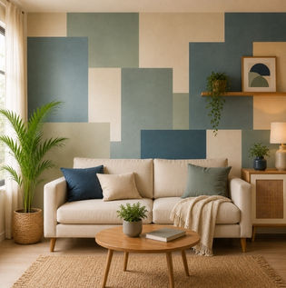 Abstract Random Rectangles Wall Design