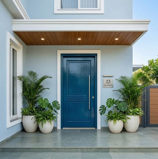 Ocean Blue Front Door for a Refreshing Entryway