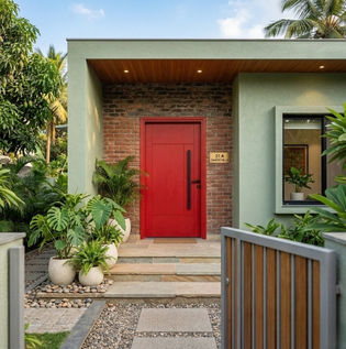 Bold Red Front Door for a Warm and Inviting Entrance
