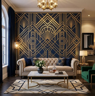 Art Deco Inspired Geometric Wall Painting Designs
