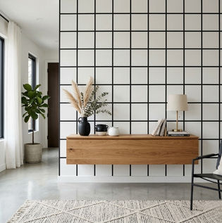 Classic Black and White Geometric Wall Design Ideas