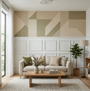 Combining Geometric Paint Designs with Wall Panelling