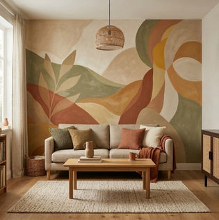 Nature Inspired Geometric Wall Painting Ideas