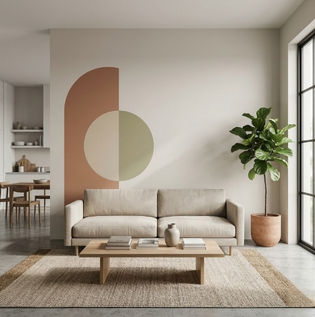 Off Centre Geometric Wall Painting Ideas