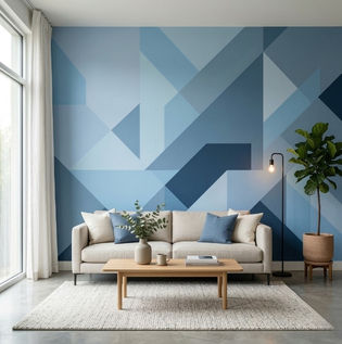 Tone on Tone Geometric Wall Painting Designs