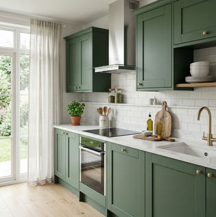 Stylish Green Kitchen Cabinet Designs