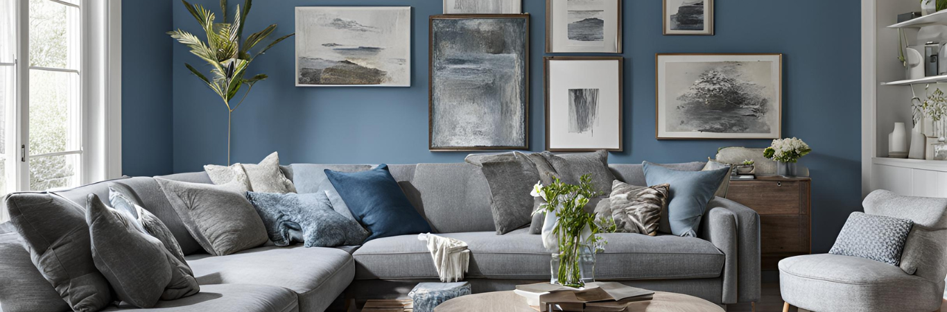 Greyish Blue with Cream and Ivory - Asian Paints