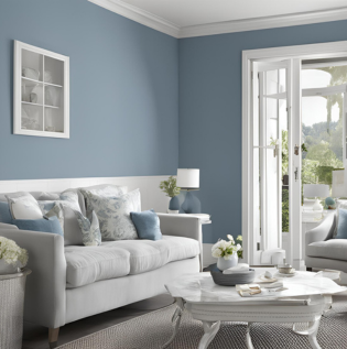 Greyish Blue with White - Asian Paints