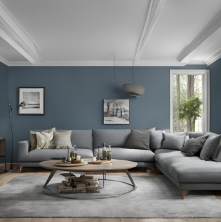 Greyish Blue with Charcoal Grey - Asian Paints