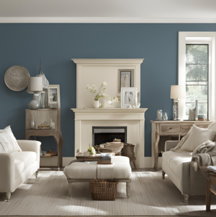Greyish Blue with Cream and Ivory - Asian Paints