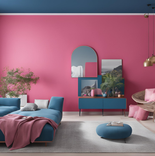 Greyish Blue with Vivid Pink - Asian Paints