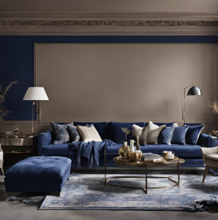 Taupe and Navy Blue Color Combination - Asian Paints