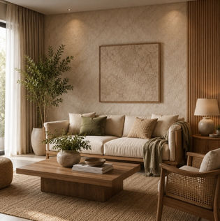 Pairing Natural Materials with Textured Walls
