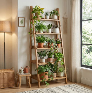 Wooden Tier Vertical Garden Setup