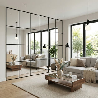 Mirror Wall Panels to Make Small Rooms Look Bigger