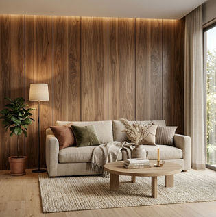 Warm Natural Wood Wall Panels for Cozy Spaces