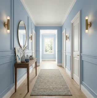 Calm Blue Wall Colours for Hallways